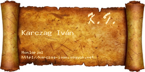 Karczag Iván névjegykártya