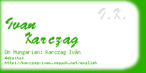 ivan karczag business card