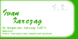 ivan karczag business card
